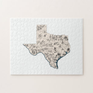 Mapa de imágenes de época de Texas Puzzle