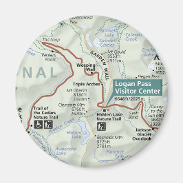 Mapa de imán de Glacier (Montana)