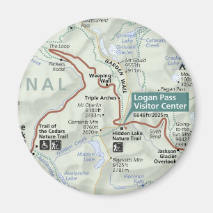 Mapa de imán de Glacier (Montana)