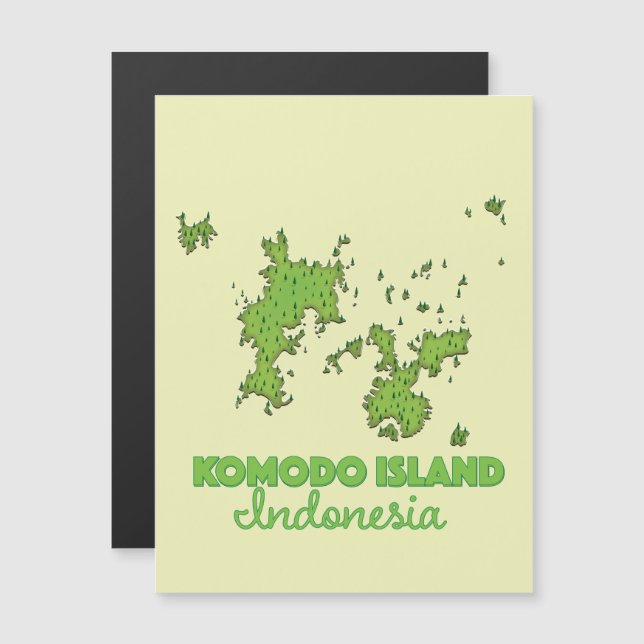 Mapa de Indonesia de la isla Komodo (Anverso/Reverso)