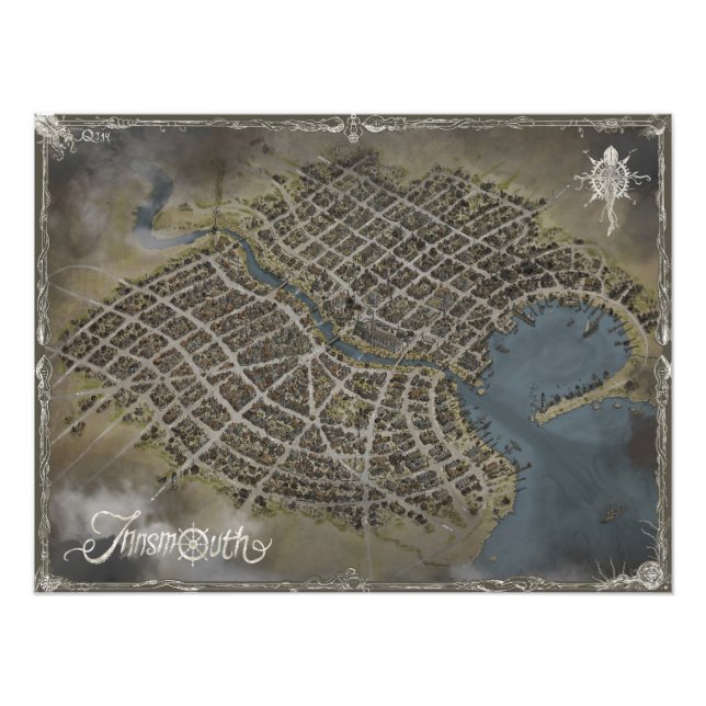 Mapa de Innsmouth, mundo de Lovecraft - Foto Ampli (Frente)