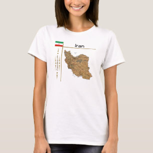 Mapa de Irán + bandera + camiseta de título