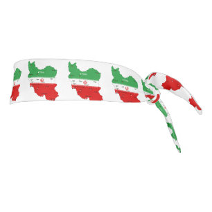 Mapa de Irán con bandera y emblema