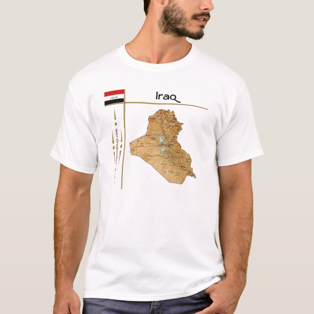 Mapa de Iraq + Bandera + Cargo Camisa (Anverso)