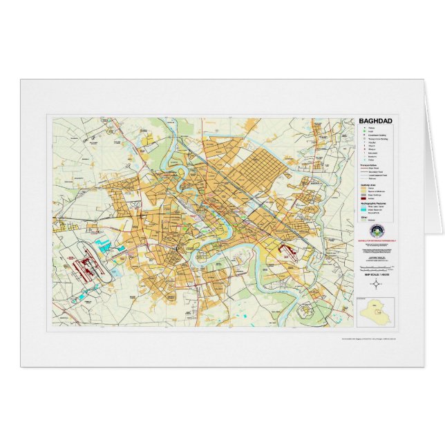 Mapa de Iraq de la ciudad de Bagdad - 2003 (Anverso (Horizontal))