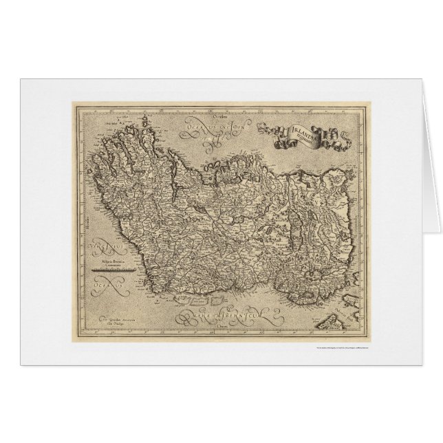 Mapa de Irlanda antigua de Mercator 1580 (Anverso (Horizontal))