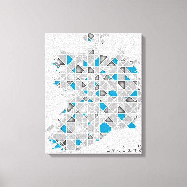 Mapa de Irlanda| Arte estilo diamante de cristal (Anverso)