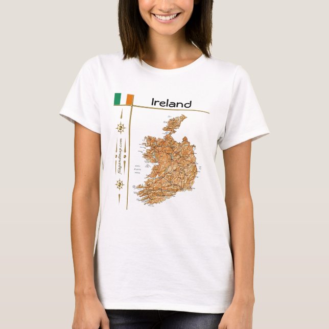 Mapa de Irlanda + bandera + camiseta con título (Anverso)