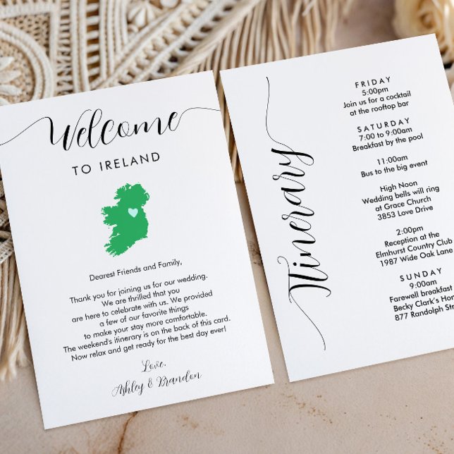 Mapa de Irlanda Carta de Bienvenida de Boda Itiner (Subido por el creador)
