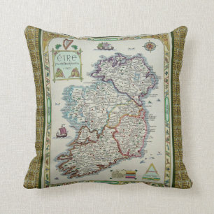 Mapa de Irlanda - Cojín decorativo irlandés Eire