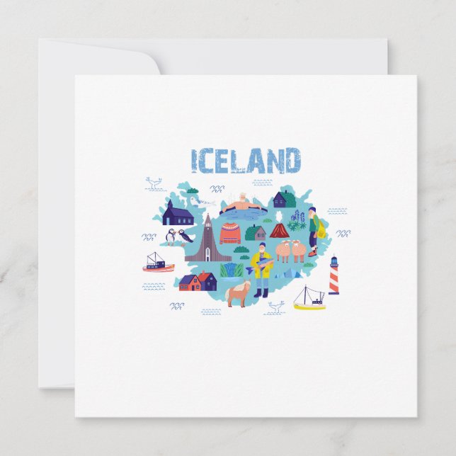 mapa de Islandia (Anverso)