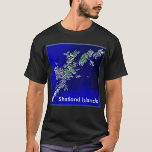 Mapa de islas Shetland para camiseta básica oscura