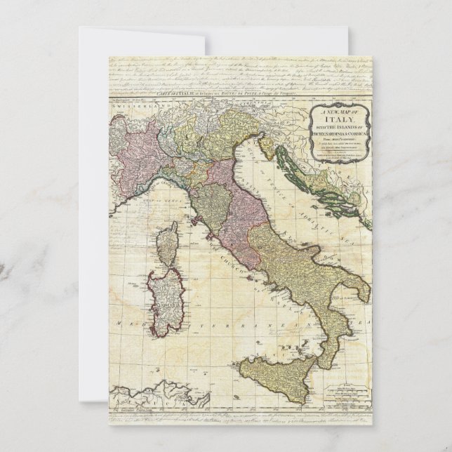 Mapa de Italia de Jean Baptiste Bourguignon D'Anvi (Anverso)