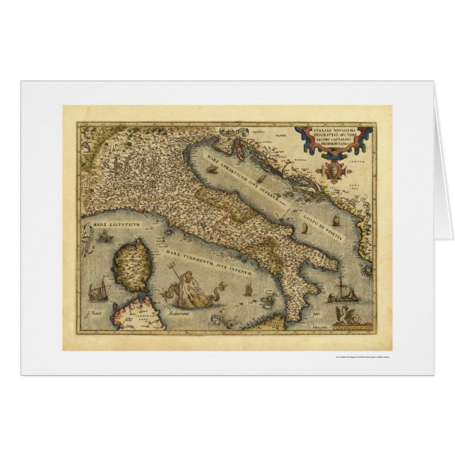 Mapa de Italia por Ortelius 1570 (Anverso (Horizontal))