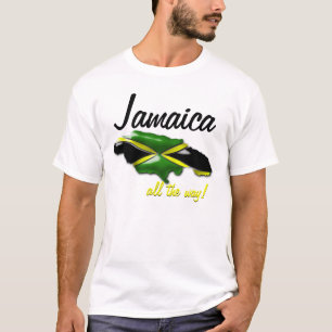 Mapa de Jamaica hasta el final de la camiseta de