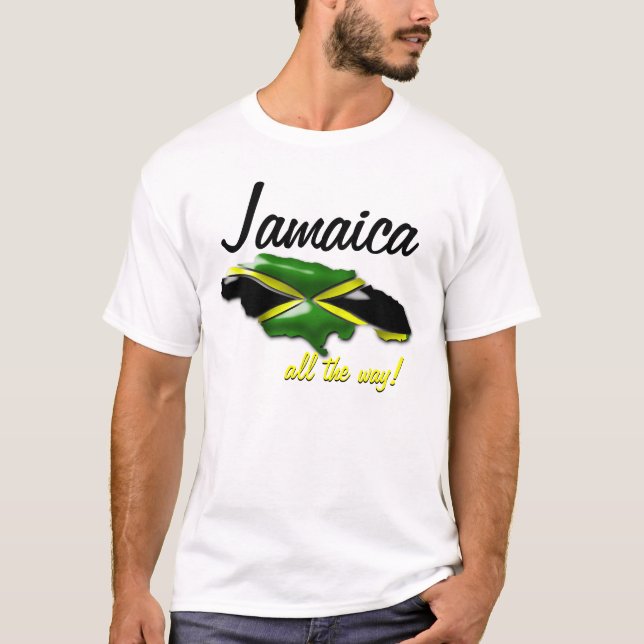 Mapa de Jamaica hasta el final de la camiseta de (Anverso)