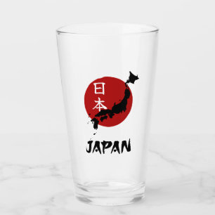 Mapa de Japón con decoración de sol rojo
