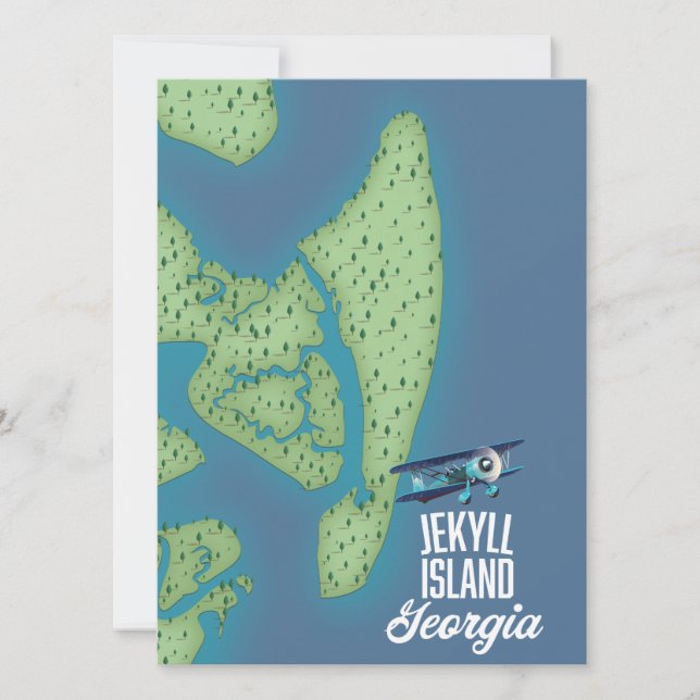 Mapa de Jekyll Island Georgia EE. UU. (Anverso)