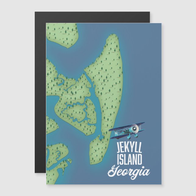 Mapa de Jekyll Island Georgia EE. UU. (Anverso/Reverso)