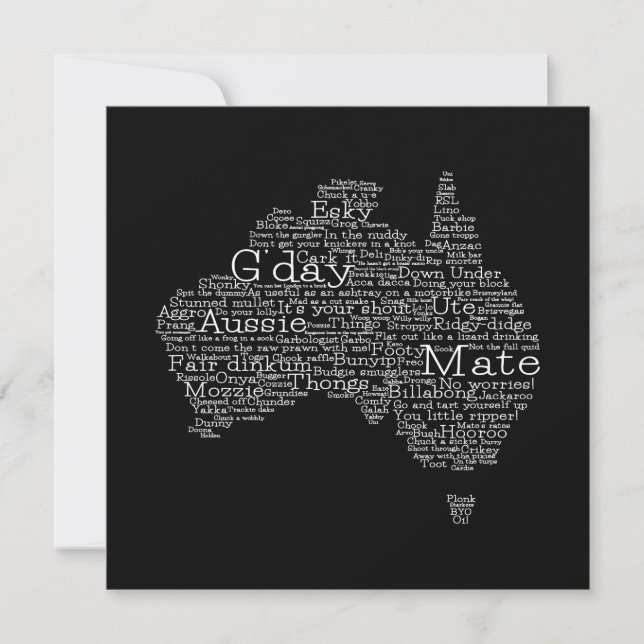Mapa de jerga de Australia (Anverso)