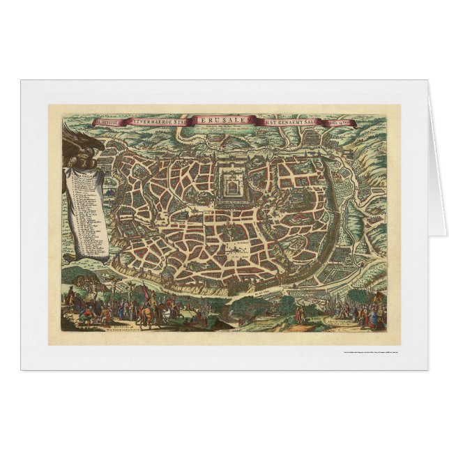 Mapa de Jerusalén de Nicolaes Visscher 1660 (Anverso (Horizontal))