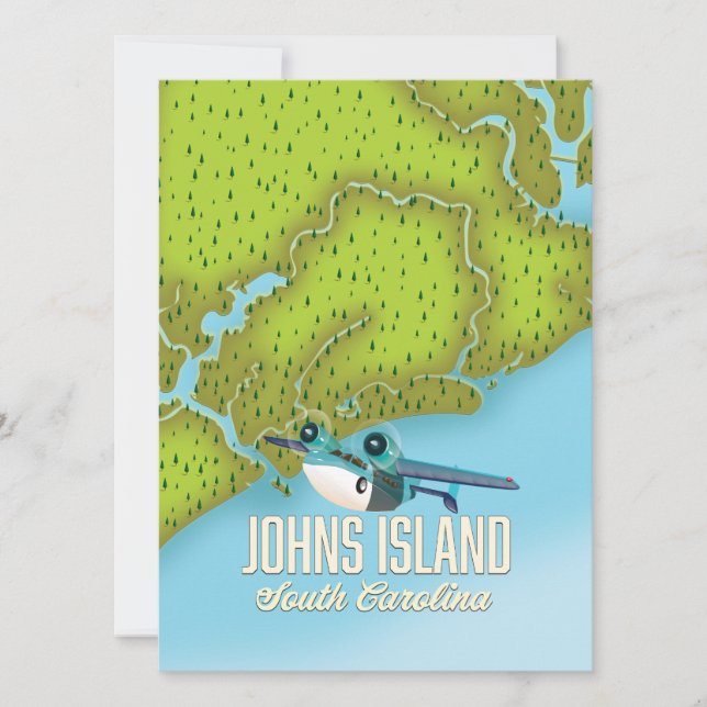 Mapa de Johns Island, Carolina del Sur, EE.UU. (Anverso)