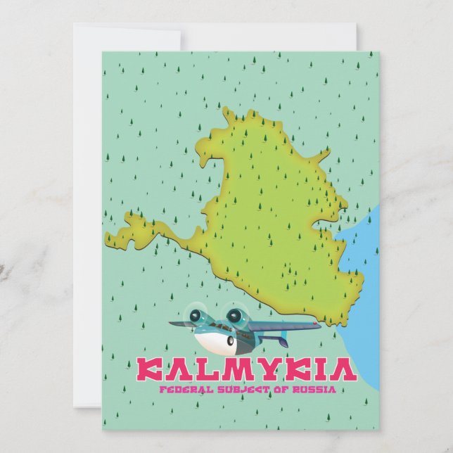 mapa de Kalmikia Rusia (Anverso)
