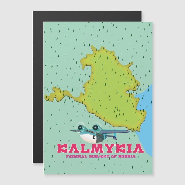 mapa de Kalmikia Rusia (Anverso/Reverso)