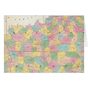 Mapa de Kentucky y Tennessee