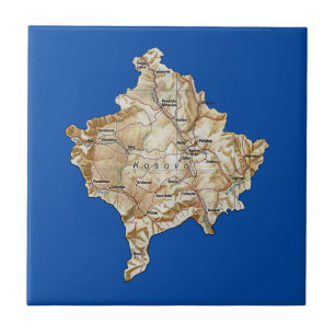 Mapa de Kosovo en baldosas