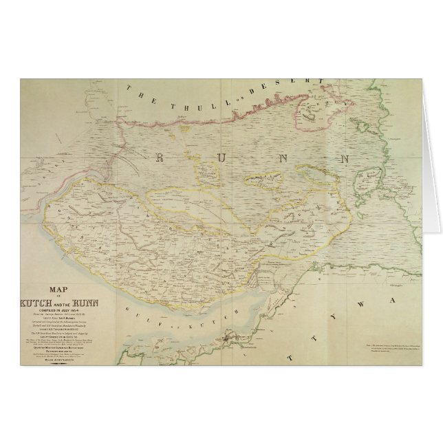Mapa de Kutch y de Runn, la India, 1854 (Anverso (Horizontal))