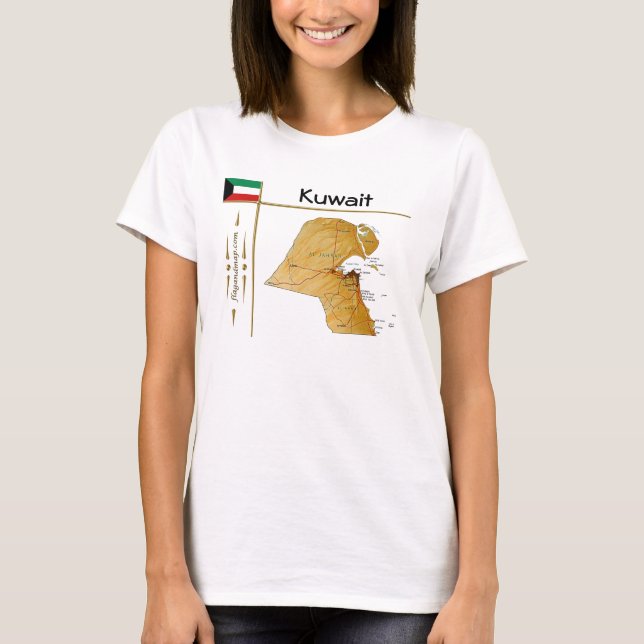 Mapa de Kuwait + bandera + camiseta de título (Anverso)