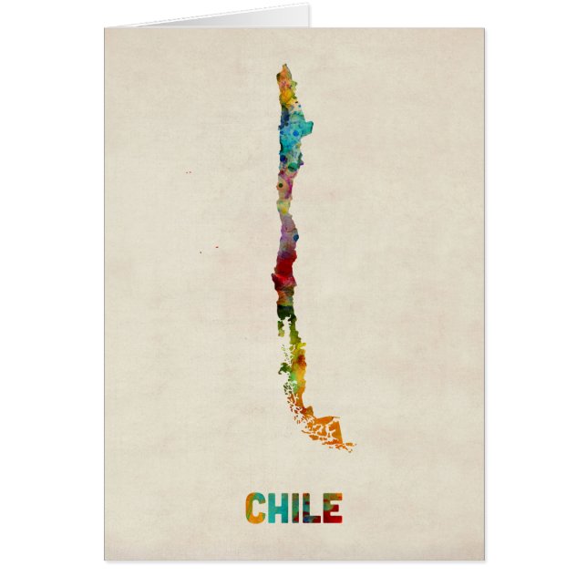 Mapa de la acuarela de Chile (Frente)