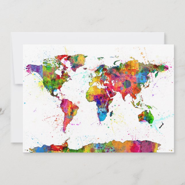 Mapa de la acuarela del Mapa Mundial (Anverso)