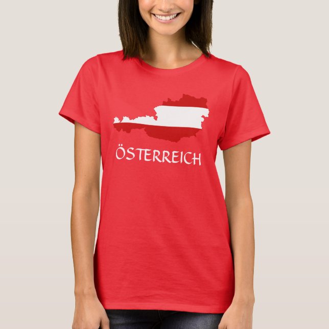 Mapa de la bandera de Austria de la camiseta "Öste (Anverso)