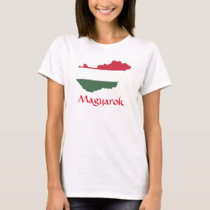 Mapa de la bandera de Hungría con camiseta Magyaro