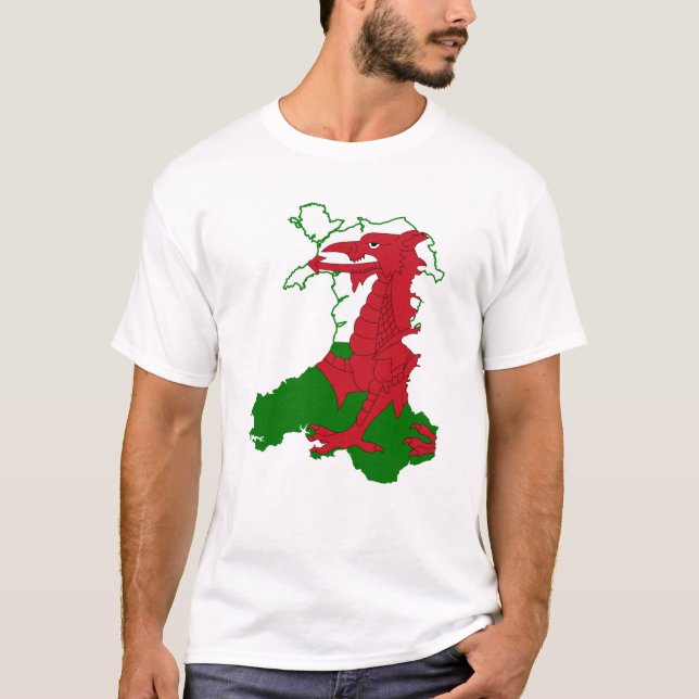 Mapa de la bandera de la camiseta de Gales (Anverso)