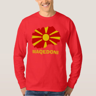 Mapa de la bandera de la camiseta de Maqedoni Long