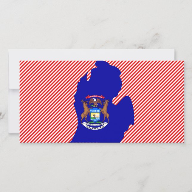 Mapa de la bandera de Michigan (Anverso)