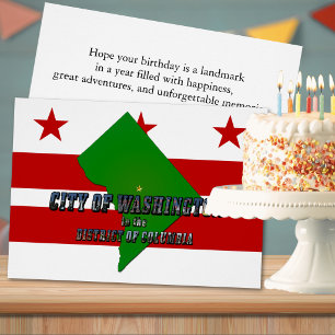 Mapa de la bandera de Washington DC Cumpleaños