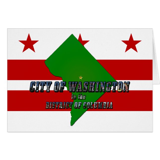 Mapa de la bandera de Washington DC Cumpleaños (Anverso (Horizontal))
