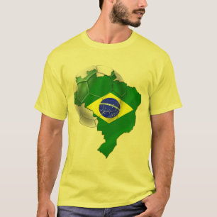 Mapa de la bandera del Brasil de las camisetas del