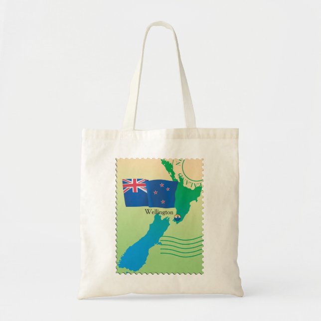 Mapa de la bolsa de asas de Nueva Zelanda (Frente)