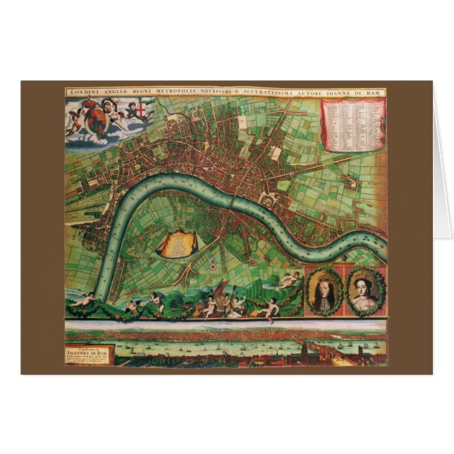 Mapa de la calle del siglo XVII de la antigüedad d (Anverso (Horizontal))