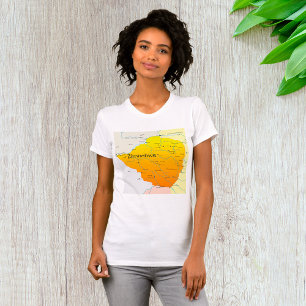 Mapa de la camiseta de mujeres de Zimbabue
