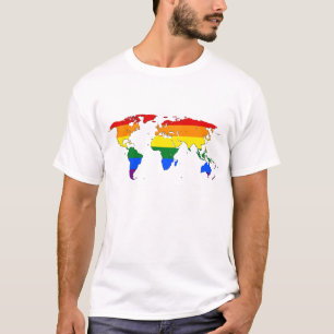 Mapa de la camiseta del mundo del orgullo LGBT