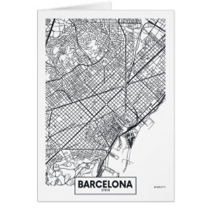 Mapa de la ciudad de Barcelona, España el