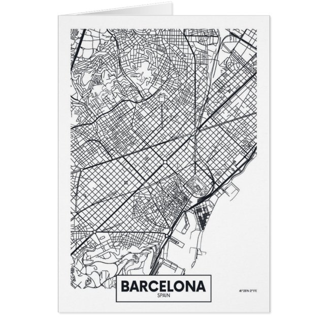 Mapa de la ciudad de Barcelona, España el | (Frente)