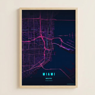 Mapa de la ciudad de Florida Cartel de arte de par