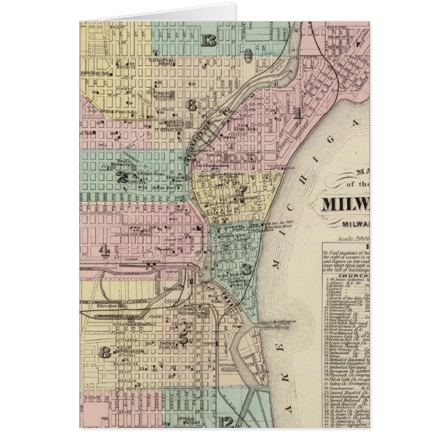 Mapa de la ciudad de Milwaukee, Milwaukee Co. (Frente)